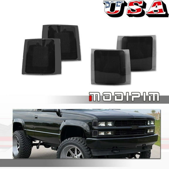 Smoked Front Corner Side Marker Light Kit for 94-00 for Chevrolet and GMC C/K Pickup Trucks -