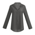 thumbnail image 3 of Mohiass Womens Button Down Shirts Long Sleeve Dressy Casual Blouses Button Up Collared Shirts Tops for Women Gray 2XL, 3 of 6