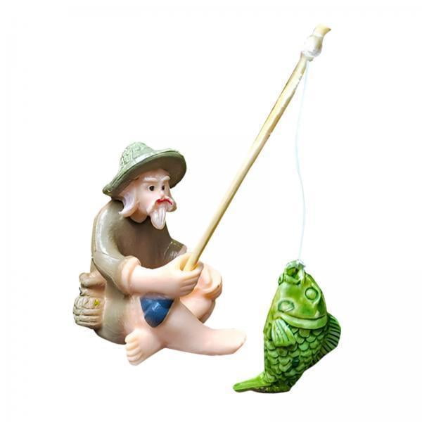 Figura en miniatura,Figura en miniatura de anciano para decoración de pecera,Mini estatuas decorativas para acuario,manualidades para hacer tú mismo,Micro paisaje decorativo para jardín con