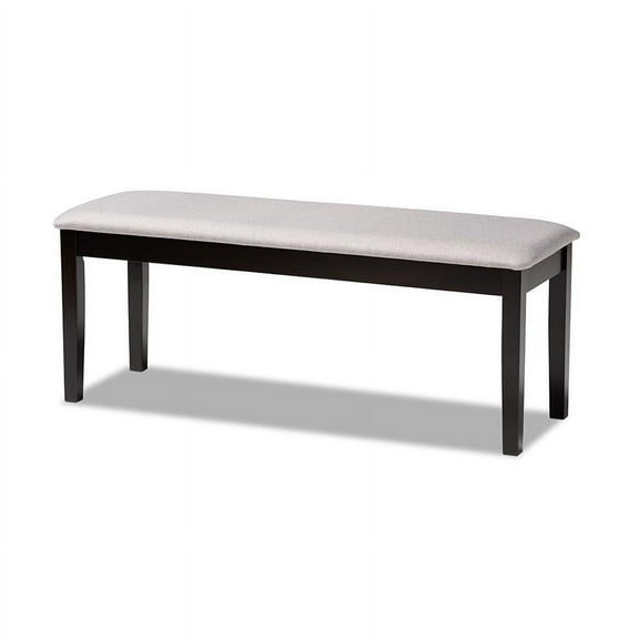 Teresa Modern and Contemporary Transitional Grey Fabric Upholstered and Wood Dining Bench