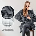 thumbnail image 4 of RUIKASI Wearable Blanket Hoodie Adult - Comfy Sherpa Blanket Hoodie Sweatshirt for Women Men, Hooded Blanket with Sleeves and Giant Pockets as Gifts for Adult, Gray, Small, 4 of 7