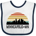 thumbnail image 3 of Inktastic Minneapolis Minnesota Skyline Retro Sunset Boys or Girls Baby Bib, 3 of 4