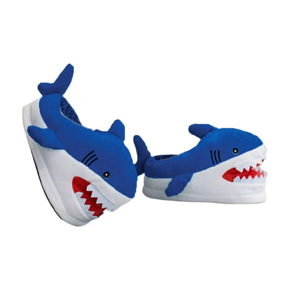 GUOOL Shark Fuzzy Slippers Cartoon Comfortable Adult Women Men Home Furry Slippers