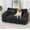 Black, variant on Plush Calming Pet Sofa Bed, Raised Rim, Removable Cover & Non-Slip Bottom for Cats & Dogs, Calming Dog Bed Fluffy Plush Dog Mat for Furniture Protector with Removable Washable Cover (Grey, Small)