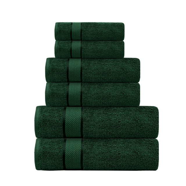Juego de toallas de baño CRAFTBERRY Luxury, 100% algodón, 6 piezas, verde