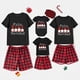 thumbnail image 1 of Pijamas familiares a juego de Navidad, diseño exclusivo, Gnomies, Feliz Navidad, conjunto de pijamas negros, 1 of 4