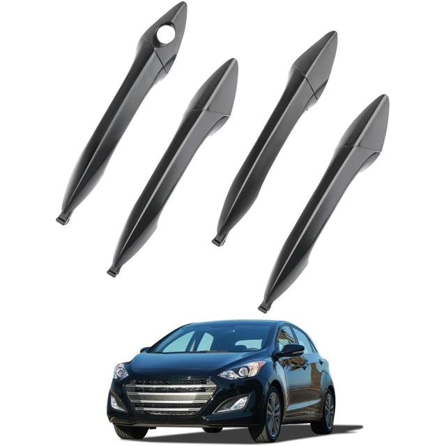 HUGFEGWE Exterior Door Handle Set (4PCS), Compatible with 2011-2016 Hyundai Elantra, Front & Rear Left Driver & Right Passenger Outside Door Handles, Replace# 826513X000, 826523X000, CJ25311-13706