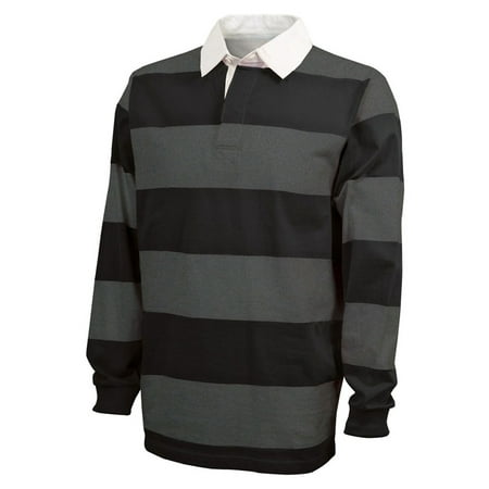 All Blacks Rugby Jersey - Charles River Apparel Men's Stylish Striped Rugby Shirt