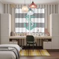 thumbnail image 5 of Nautical Anchor Kitchen Curtains 84 Inch Length, Turquoise Grey White Horizontal Stripe Grommet Top Bedroom Living Room Curtains, Light Filtering Cafe Curtain Drapes 2 Panels Set 104''x84'', 5 of 9