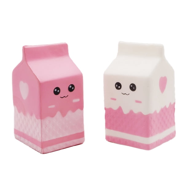 Bolsa de leche Squishies, cartón, lento aumento, perfumada, para descomprimir, 2 unidades