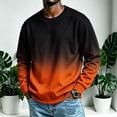 thumbnail image 2 of NOLVAREN Big & Tall Men's Gradient Crewneck Sweatshirt, Long Sleeve Pullover Sweatshirt for Men, Casual Printed Crew Neck Top, M - 4XL, 2 of 6