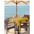 thumbnail image 3 of Outdoor Tablecloth with Umbrella Hole for Patio/Picnic/Party/Camping, Yellow Grey Stripes Waterproof Table Cloth Square Cover Washable, Abstract Lines Geometric Modern Art (60"x 60"), 3 of 8