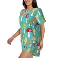 thumbnail image 2 of Fotbe Mushrooms Print Pajama Set for Women 2 Piece Loungewear Short Sleeve Tops and Shorts Set Soft Sleepwear-XX-Large, 2 of 7