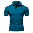 thumbnail image 5 of Ketyyh-chn99 Long Sleeve Polo Shirts for Men Casual Men's Shirts Fashion Simple Solid Color Pullover Tops Mint Green,3XL, 5 of 5