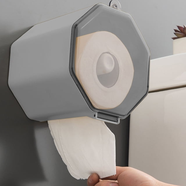 Portarrollos magnético de pared para papel higiénico, instalación sin taladros, cambio rápido de rollo, práctico organizador para cocina o baño Aestivo | Gris | AESTIVO