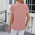 thumbnail image 5 of JMKQLZ T-shirt à Manches Courtes en Dentelle Patchwork Col Rond à la Mode pour Femmes, 5 of 5