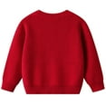 thumbnail image 3 of IVEYRTF Children's Knit Sweater Round Neck Fashion Casual Fall Winter Tops Soft Warm Long Sleeve Blouses for Boys and Girls 1-7 Years(Red,4 Years), 3 of 6