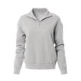 thumbnail image 1 of MixMatchy Women's Solid Cozy Half Zip-Up Pullover Sweater Top, 1 of 7