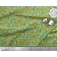 thumbnail image 3 of Soimoi Polyester Crepe Fabric Geometric Sign,Clover & Monstera Leaves Printed Fabric 1 Yard 52 Inch Wide, 3 of 3