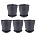 thumbnail image 1 of 5 macetas para suculentas, bonsáis, jardinería, con bandeja para el jardín (gris oscuro, estilo elegante, tamaño pequeño), 1 of 6