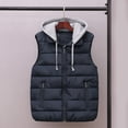 thumbnail image 2 of DHFJKG Mens Winter Vest Casual Zipper Pocket Drawstring Hooded Sleeveless Padded Jacket Trendy Jackets, 2 of 3
