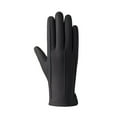 thumbnail image 3 of MIASHUI Women's Leather Gloves with Lining, Winter Windproof Warm Gloves, Thick Thermal Gloves for Driving & Outdoor, Comfortable Stretch Fit Black, 3 of 5