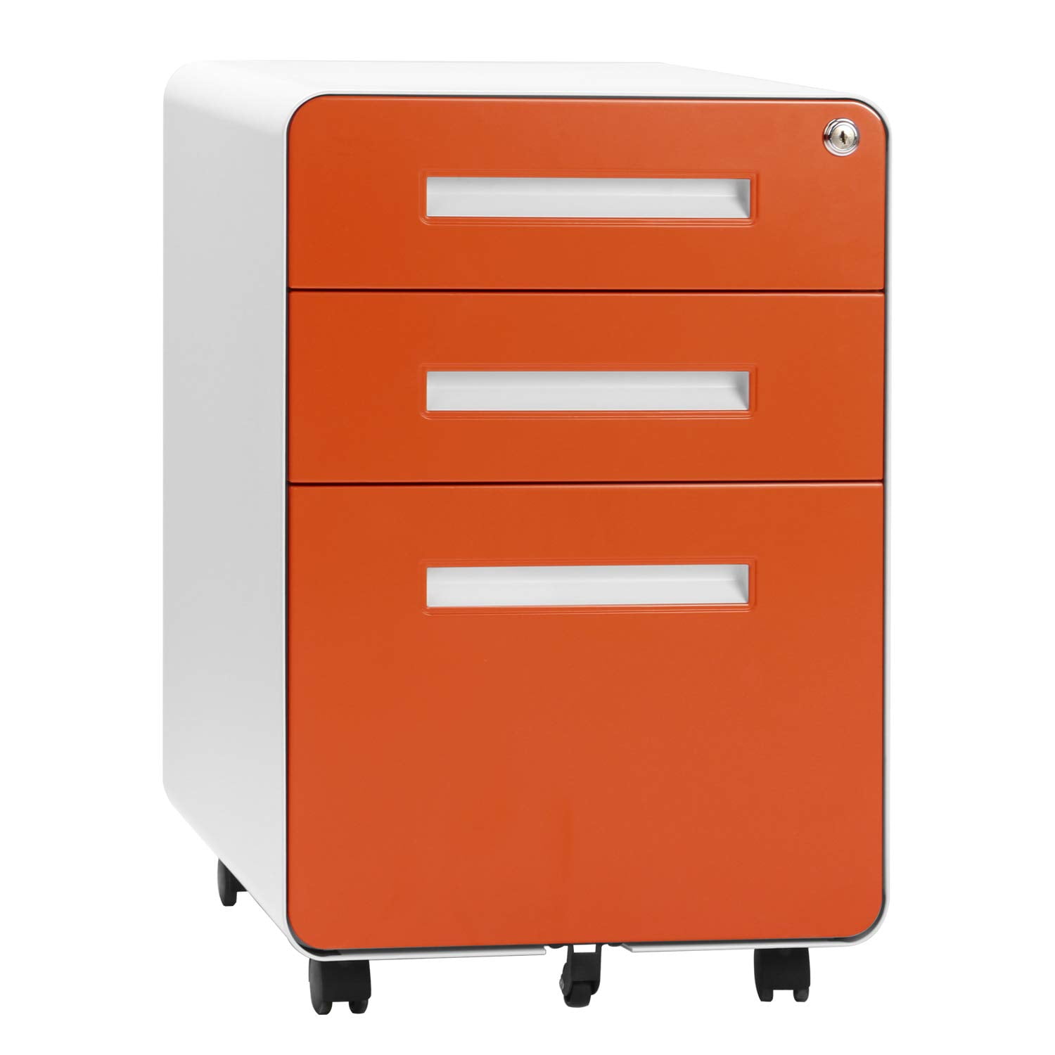 Locking Vertical File Cabinet for Office Metal Cabinet Metal Rolling Steel Filing Cabinet on Wheels File Cabinet with Lock