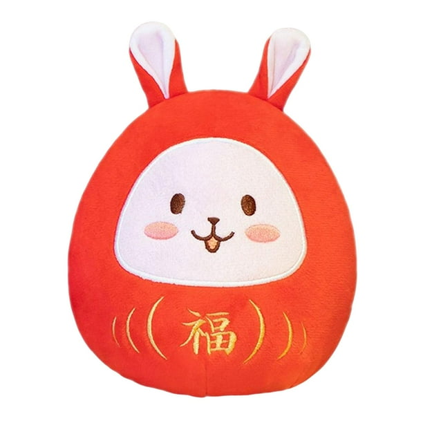 Juguetes de peluche del año lunar 2023, almohadas de peluche decorativas para la decoración del hogar Ojos redondos de 28 cm