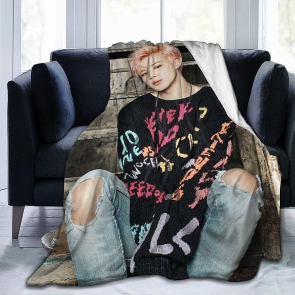 Blanket Park Jimin Soft and Comfortable Wool Fleece Throw Blankets for Sofa Office car Camping Yoga Travel Home Decoration Cozy Plush Beach Blanket Gift