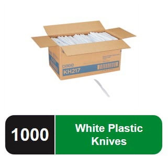 Dixie Heavy-Weight Disposable Plastic Knives, KH217, White, 1,000 Count