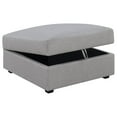 thumbnail image 3 of Cambria Square Upholstered Storage Ottoman Grey, 3 of 7