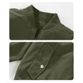thumbnail image 6 of PiGOGI Men's Winter Coats Solid Color Loose Casual Corduroy Multi Pocket Full Zip Long Sleeve Jacket Army Green XL, 6 of 7