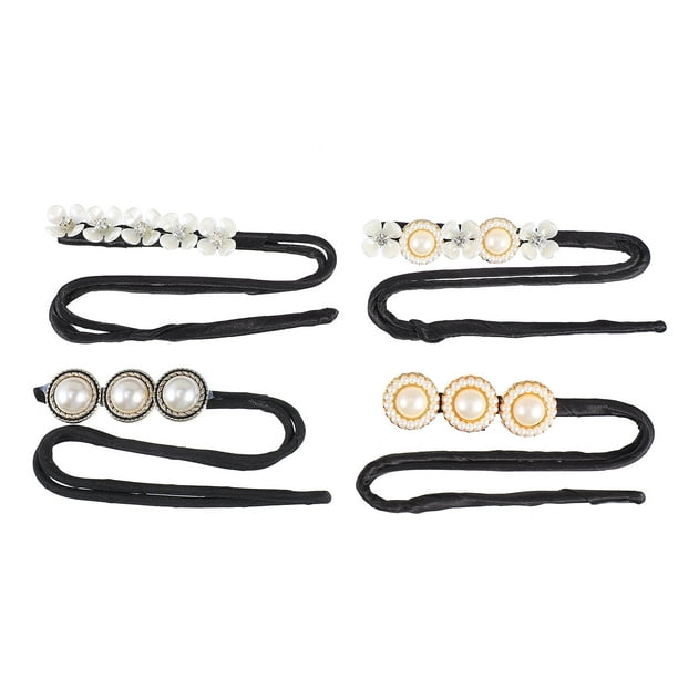 4 unids Bandas de pelo torcido Pelo Moble Shaper Anti-Slip Pearls Clip Dispositivo de cabello perezoso