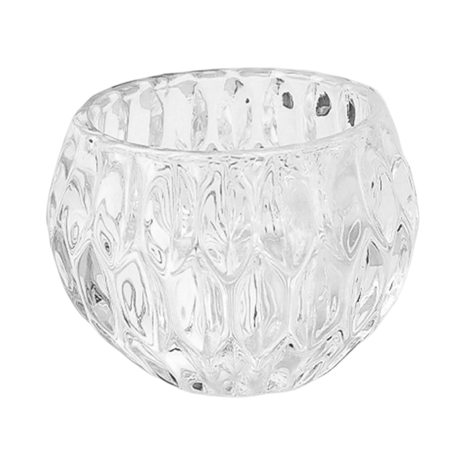 Nordic Glass Candle Holders, Decorative Round Bowl Candle Holders for