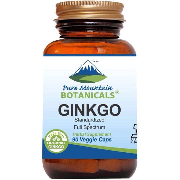 Ginkgo Biloba Capsules 90 Kosher Vegan Caps Now with 460mg Organic