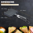 thumbnail image 2 of Sandwich Maker Pan, Grilled  Press with Non-Stick Double Sided Flip Frying Pan, Stovetop Toasted Cheese Sandwich Maker for  Kitchen Breakfast Camping, 5.9" L x 14" H, 2 of 6