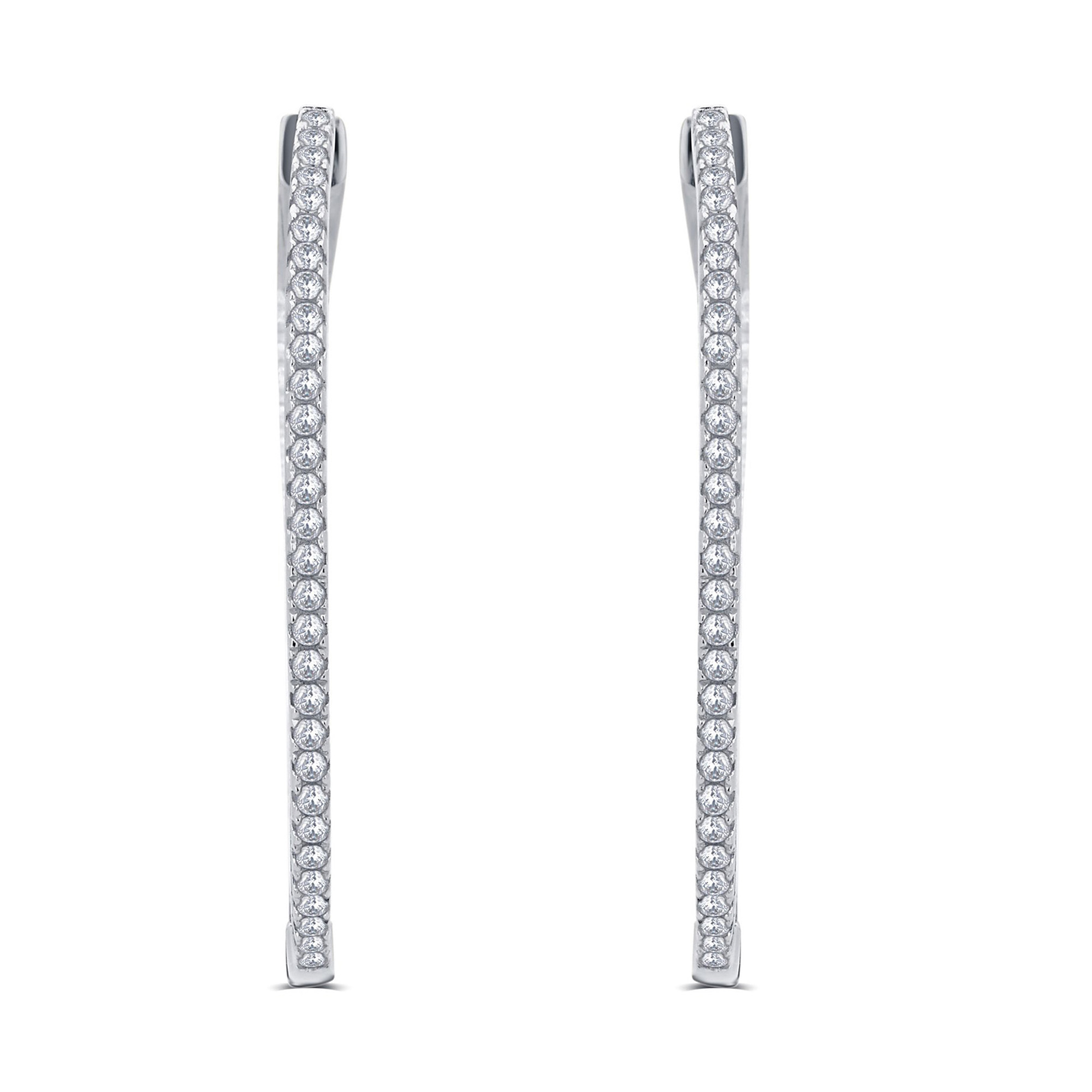 Arista 5/8 Carat T.W. Cubic Zirconia Outside Hoop Earring in Yellow Overlay Brass, 0.8"