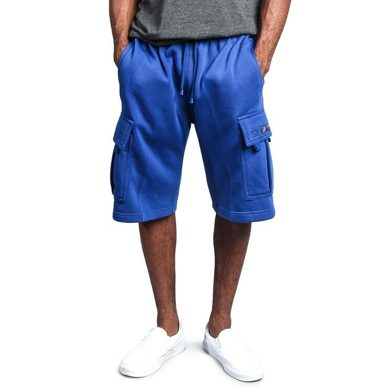 G Style USA Men s Fleece Heavyweight Cargo Sweat Shorts FS76 ROYAL BLUE Small