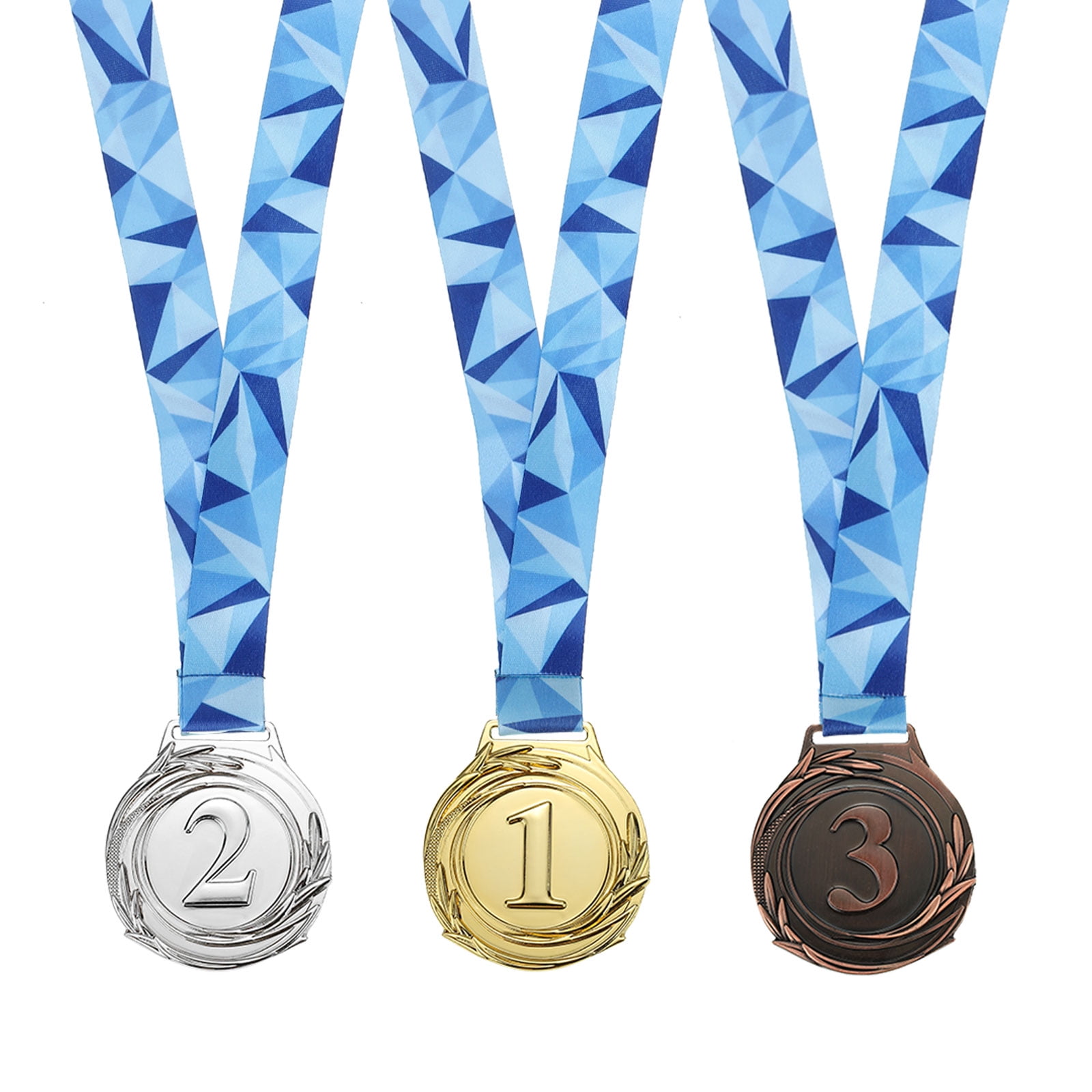 2.56" Gold Silver Bronze Winner Award Medals  Style Medals 1st 2nd 3rd Prizes with Ribbon 6 Pack