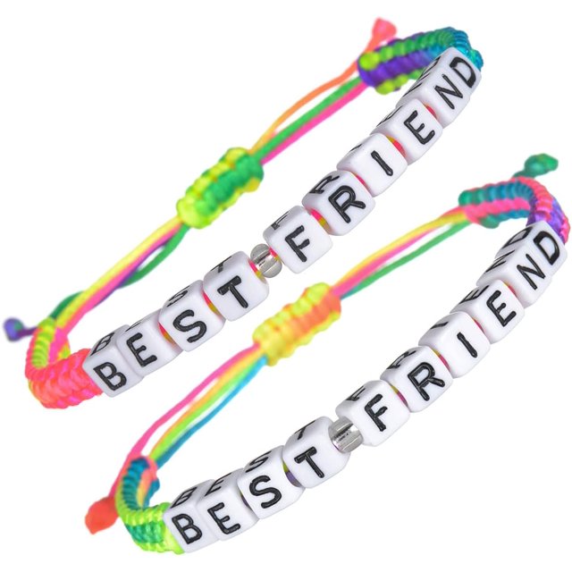 YWC-Best Friend Bracelets Handmade Braided Rope Adjustable Friendship Bracelets Mutual Attraction Long Distance Inspirational Gift for Girls Couples Graduation Day Christmas Day, 7 Inch, 尼龙,