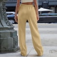 thumbnail image 4 of Women's Wide Leg Sweatpants Drawstring Elastic Waist Loose Fit Solid Color Casual Straight Leg Lounge Pants with Pockets, 4 of 5