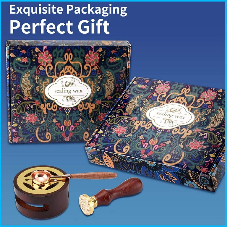 CHUHUAYUAN Wax Seal Stamp Kit with Gift Box 24 Colors and 624 Pcs