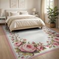 thumbnail image 3 of ODIKA 8'x10' Washable Area Rug Durable, Non-Slip Pink Bedside Vintage Gingham Border Tug Throw Dorm Rig Shack for Living Room, Under Sectional, Family, 3 of 7