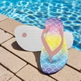 thumbnail image 3 of POLERO Boy Girl Flips Flops for Kids Rainbow Mermaid Scale Print Slip-on Thong Sandals Kids Slides Water Shoes for Beach Swim Pool Size 2, 3 of 7