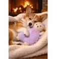 thumbnail image 2 of Plush Dog Toy Lamb Calming Lavender Infused 12 inch Ribbon Tabs Lessen Anxiety (Lavender), 2 of 7