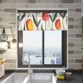 thumbnail image 2 of Cute Tulips Curtain Valances Farmhouse Design Window Treatment Decor Blackout Rod Pocket for Windows Living Room Kitchen 54" x 18", 2 of 5