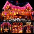 thumbnail image 3 of Christmas Lights Outdoor 640 LED Curtain Fairy String Light with 120 Drops 65ft 8 Modes iciclelights Memory Function Christmas Party Decorations Indoor Holiday Orange+light Blue 640LED 65.6ft 8Modes, 3 of 7