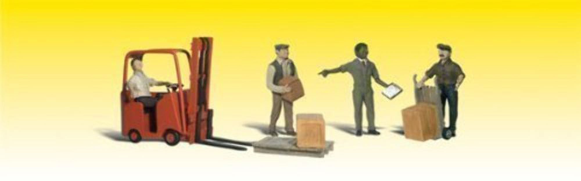 Woodland Scenics A2192 N Scale People – Workers With Forklift – Model Railroad Figures