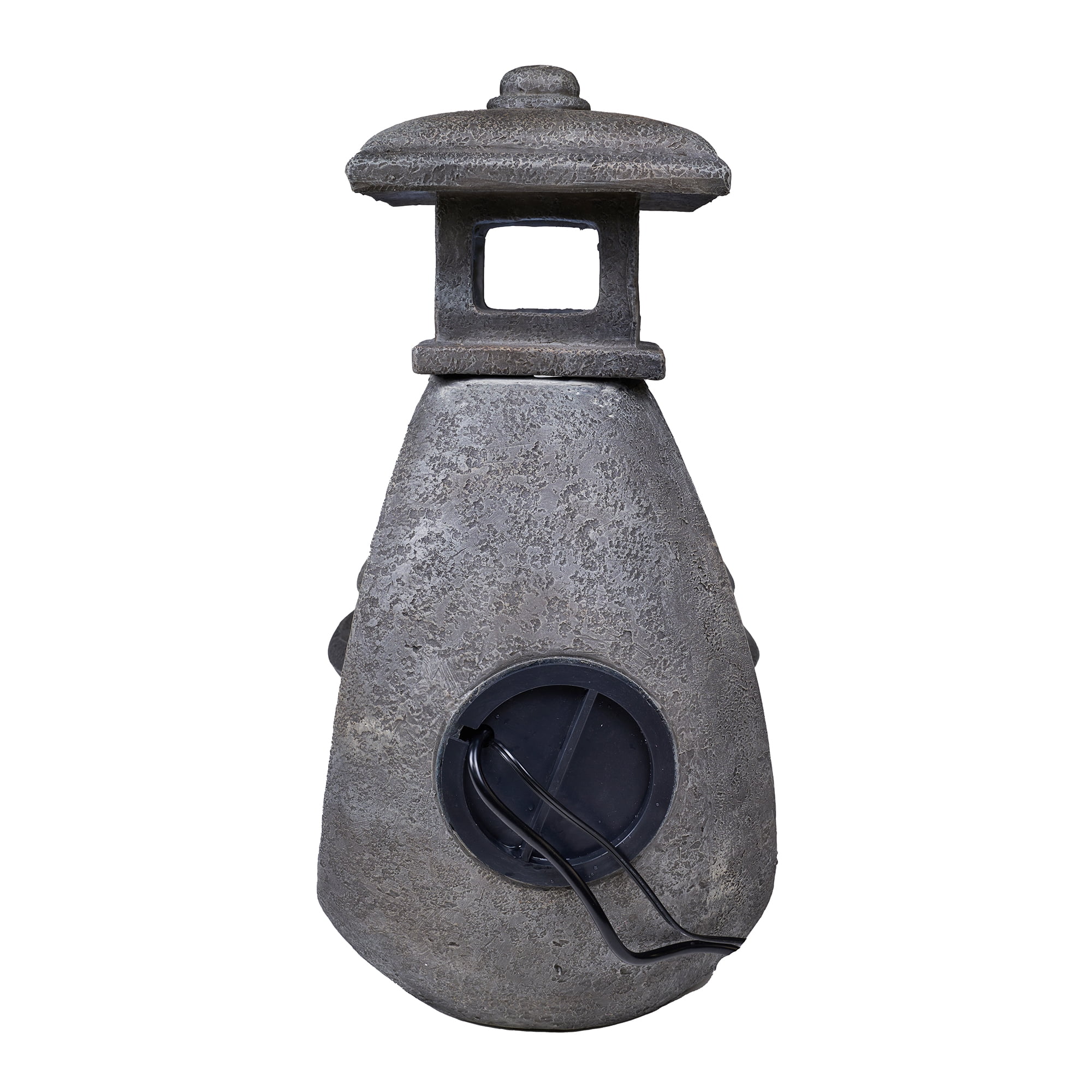 Pagoda Tiered Outdoor Fountain with 3 White LEDS