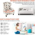 thumbnail image 5 of CHUNTIAN Wingback Chair Covers Slipcovers 2 Piece Stretch Wing Chair Covers Spandex Slipcovers Wingback Sofa Covers Armchair Covers Non-Slip Furniture Protector for Living Room Wingback Chairs, A13, 5 of 5